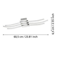 Plafon LED em Metal Cromado com Três Perfis LED RONCADE EGLO 31995