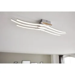 Plafon LED em Metal Cromado com Três Perfis LED RONCADE EGLO 31995