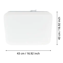 Plafon LED Quadrado 43x43 cm Branco FRANIA EGLO 97876
