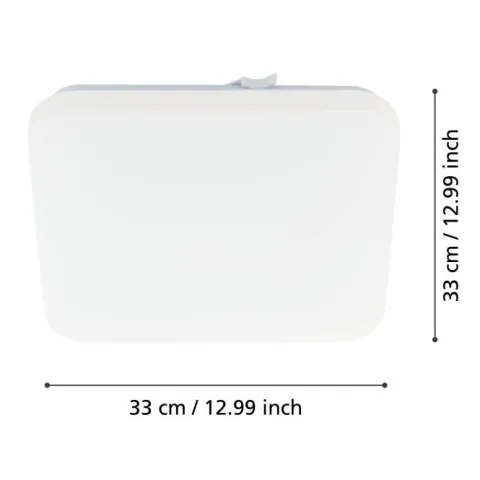 Plafon LED Quadrado 33x33 cm Branco FRANIA EGLO 97875