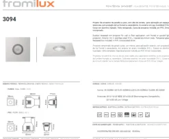 Projector de Chão Exterior de Encastrar LED 2.8W 3000K Tromilux 3094.103.8TL Aço Inoxidável