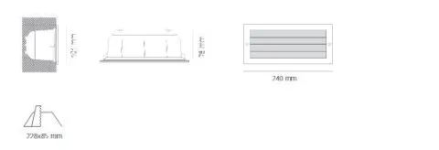 Projector de Parede Exterior de Encastrar Inox Opalino Tromilux 2009.100.8OX Aço Inoxidável