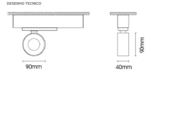 Projetor de Calha Trifásica Orientável para Interior Tromilux 5089.112.9T4 Preto