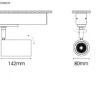 Projetor de Calha Trifásica 230V em Alumínio Orientável Tromilux 5088.112.7X2 Grafite