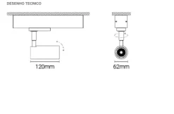 Projetor de Calha Trifásica 230V Orientável em Alumínio Tromilux 5085.105.2X3 Cinza