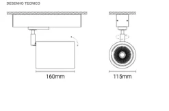 Projetor de Calha Trifásica 230V Orientável para Interior Tromilux 5081.112.2X3 Cinza