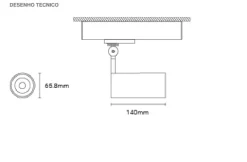 Projetor de Calha Trifásica 230V para Interior em Alumínio Tromilux 5072.112.9L2 Preto