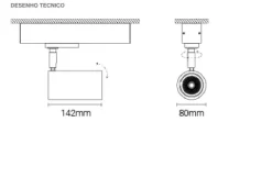 Projetor de Calha Trifásica 230V para Interior em Alumínio Tromilux 5088.112.1X2 Branco