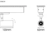 Projetor de Calha Trifásica 230V para Interiores em Alumínio Tromilux 5085.105.1X3 Branco