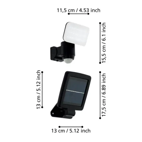 Projetor de Exterior LED com Painel Solar CASABAS EGLO 98195