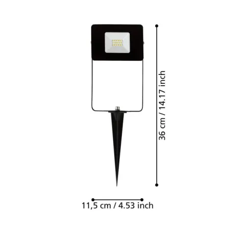 Projetor exterior LED em alumínio preto FAEDO 4 EGLO 97471