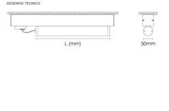 Projetor para Calha Trifásica com Difusor Opalino Tromilux 5097.032.9F2 Preto