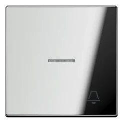 Tecla simples com símbolo campainha e visor cromado brilhante Série LS JUNG GCR2990KO5K