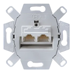 Tomada de Dados Cat. 6 / Cat. 6A iso 2 x 8 Pólos para 2 Terminais JUNG UAE8-8UPOK6