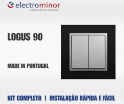 Tomada Inox/Alumina, Logus 90 Metallo - Kit Completo