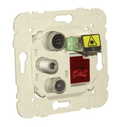 Tomada Mista Efapel R - TV - SAT - RJ45 Cat. 6 UTP - FO SC-APC Estrela 21545