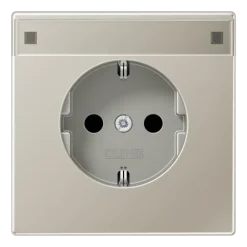 Tomada SCHUKO® 16 A 250 V com Campo de Inscrição Aço LS JUNG ES1520KINA