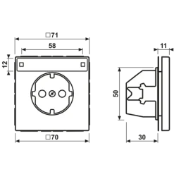 Tomada SCHUKO® 16 A 250 V com campo de inscrição aço LS JUNG ES1521KINA