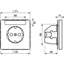 Tomada SCHUKO® 16 A 250 V com Campo de Inscrição Branco LS1520INAWW JUNG LS1520INAWW