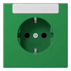 Tomada SCHUKO® 16 A 250 V com Campo de Inscrição Verde LS JUNG LS1520INAGN