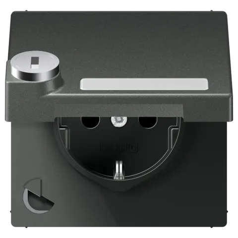 Tomada SCHUKO® 16 A 250 V com Campo de Inscrição Antracite LS JUNG AL1520NAKLSLAN