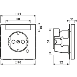 Tomada SCHUKO® 16 A 250 V com Indicação e Campo de Inscrição LS JUNG LS1520INAKOWW