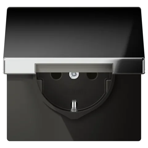 Tomada SCHUKO® 16 A 250 V com Tampa Basculante Cromado Brilhante LS JUNG GCR1520KIKL