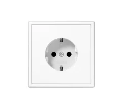 Tomada Schuko Branca LS 990 - JUNG - Kit Completo