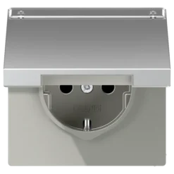 Tomada SCHUKO® com Campo de Inscrição e Tampa Basculante LS JUNG AL1520NAKL