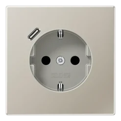 Tomada SCHUKO® com Carregador USB Tipo C Quick Charge LS JUNG ES1520-18C