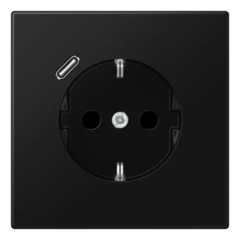 Tomada SCHUKO® com Carregador USB Tipo C Preto Mate LS1520-18CSWM JUNG LS1520-18CSWM