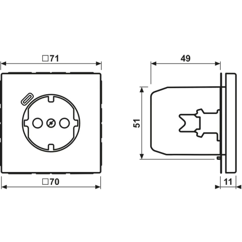 Tomada SCHUKO® com Carregador USB Tipo C Preto Mate LS1520-18CSWM JUNG LS1520-18CSWM