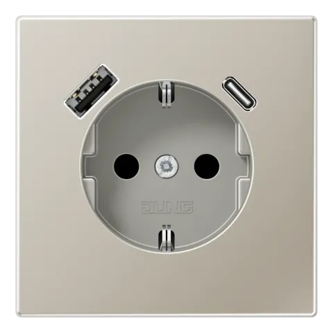 Tomada SCHUKO® com Carregador USB tipo A e C LS JUNG ES1520-15CA