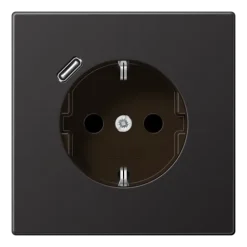 Tomada SCHUKO® com Carregador USB Tipo C Dark LS JUNG AL1520-18CD