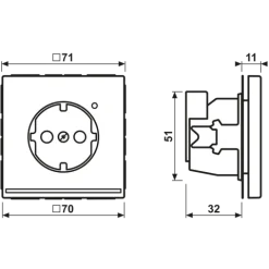 Tomada SCHUKO® com Luz de Orientação LED Cinzento Claro LS JUNG LS1520-OLGLNW