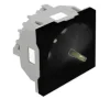 Tomada schuko com obturador, 2 módulos, preto mate - Série Quadro 45 Siza - 45132SPM