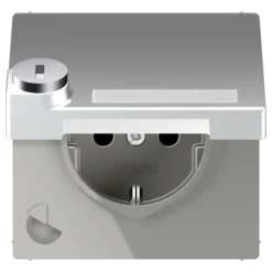 Tomada SCHUKO® com Tampa Basculante e Fechadura de Segurança LS JUNG AL1520NAKLSL