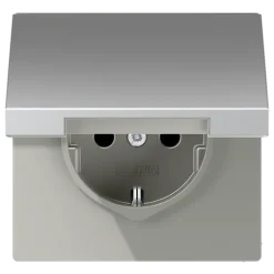 Tomada SCHUKO® com Tampa Basculante Alumínio LS JUNG AL1520KIKL