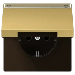 Tomada SCHUKO® com Tampa Basculante e Campo de Inscrição Latão Classic ME1520NAKLC JUNG ME1520NAKLC