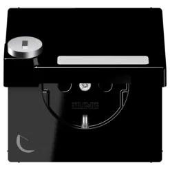 Tomada SCHUKO® com Tampa Basculante e Fechadura de Segurança LS JUNG LS1520NAKLSLSW