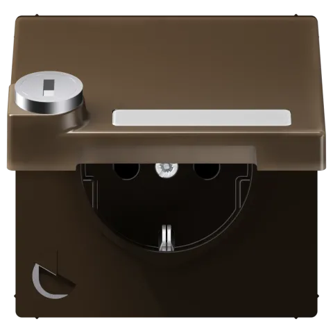 Tomada SCHUKO® com Tampa Basculante e Fechadura de Segurança LS JUNG ME1520NAKLSLAT