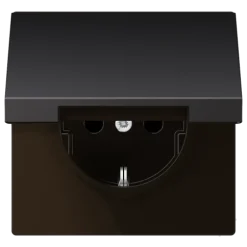 Tomada SCHUKO® com Tampa Basculante Alumínio Lacado LS AL 1520 KIKL D JUNG AL1520KIKLD