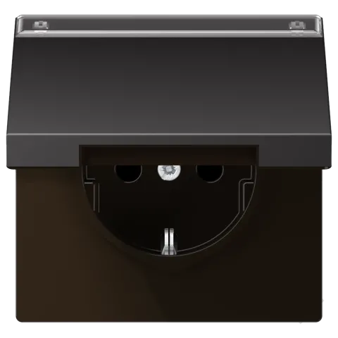 Tomada SCHUKO® com Tampa Basculante Alumínio Lacado Série LS JUNG AL1520NAKLD