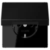 Tomada SCHUKO® Safety Plus com Tampa Basculante Preto Mate LS JUNG LS1520BFKIKLSWM