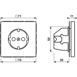 Tomada SCHUKO® Safety Plus Termoplástico branco LS JUNG LS1520BFKIWW
