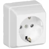 Tomada schuko + T 16A 250V c/Alvéolos Protegidos Saliente EFAPEL 37132 CBR, Série 3700