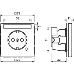 Tomada SCHUKO® verde com indicação de funcionamento LS1520BFNAKOGN JUNG LS1520BFNAKOGN