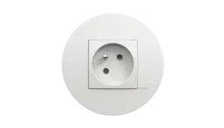 Tomada shucko francesa com alvéolos planos e obturador, 45479 SBR -SBM- Branco - Série Quadro 45 efapel