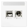 Tomada Smart TV com campo de inscrição branco mate LS JUNG MMDLS4521WWM