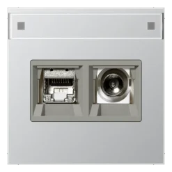 Tomada Smart TV com campo de inscrição alumínio Série LS JUNG MMDAL4521